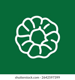 A minimalist floral vector on green. Evokes simplicity and organic beauty, ideal for nature themed projects or designs needing a touch of elegance.