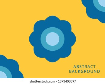 Minimalist flower background design. Blue and Yellow. Vector backgrounds. Suitable for landing page, website, presentation, event, wallpaper, poster and banner design template.