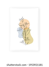 Diseño de flor minimalista, vector. Diseño artístico, obras de arte. Ilustración de silueta de flores. Diseño minimalista de afiches, minimalismo. Arte mural, arte