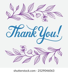 Minimalist Flower Frame Thank You Card