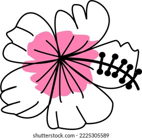 minimalist flower isolated black and white