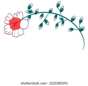 minimalist flower isolated black and white