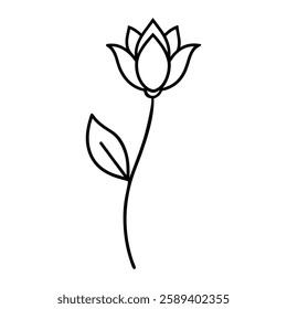 Minimalist flower line art vector