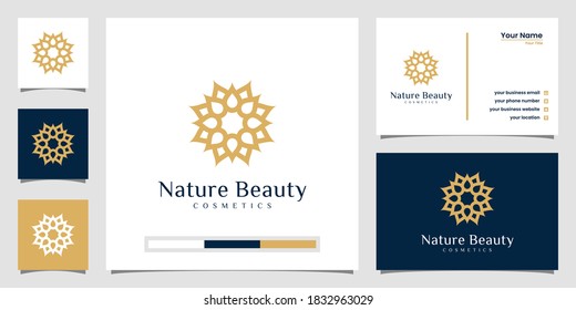 Minimalist flower logo design with line art style. logos can be used for spa, beauty salon, decoration, boutique. and business card