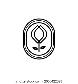 minimalist flower logo from outline