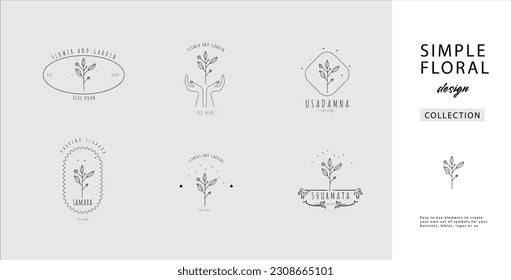 Minimalist Flower Logo Pack Line Art Logo Set