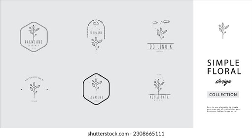 Minimalist Flower Logo Pack Line Art Logo Set