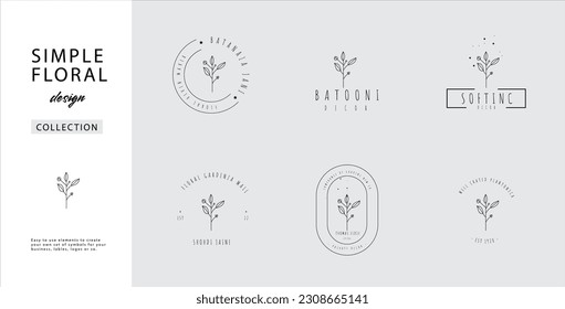 Minimalist Flower Logo Pack Line Art Logo Set