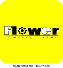 minimalist flower logo in yellow background