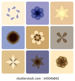 minimalist flower logos, icons