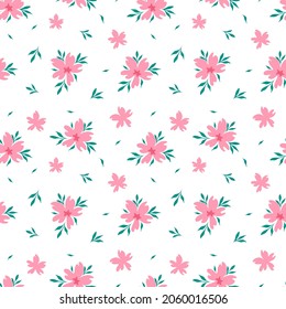 Minimalist flower print or seamless pattern