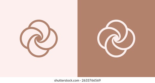 Minimalist flower swirl logo design