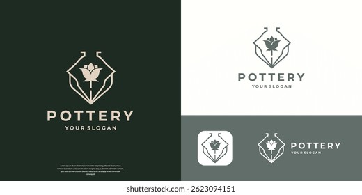 minimalist Flower vases logo design inspiration.