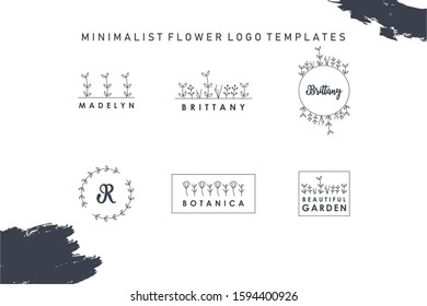 Minimalist Flowers collection premium logo design