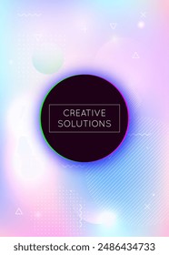 Minimalist Fluid. Space Pearlescent Magazine. Digital Background. Blue Retro Shape. Summer Flyer. Trendy Dots. Geometric Design. Round Graphic. Purple Minimalist Fluid