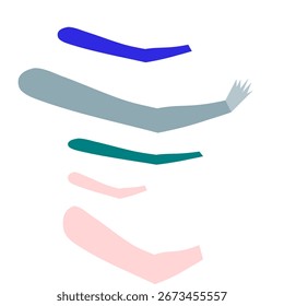 Una Ilustración vectorial minimalista y fluida de una mano humana, con líneas y Formas abstractas. Este diseño es versátil y puede representar conceptos como creación, dar, recibir o cuidar. Es perfecto