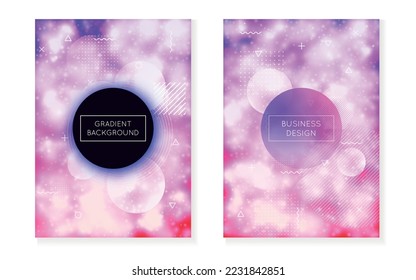 Minimalistisches Fluid. Violetscher magischer Hintergrund. Abstraktes Design. Space Screen. Retro Leuchtstoffvorlage. Motion Flyer. Science Dots. Minimale Präsentation. Violett-Minimalistisches Fluid
