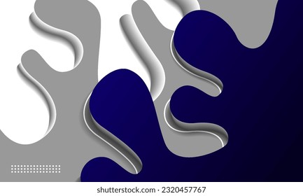Minimalist fluid white background. Abstract 3d style design template. Vector illustration