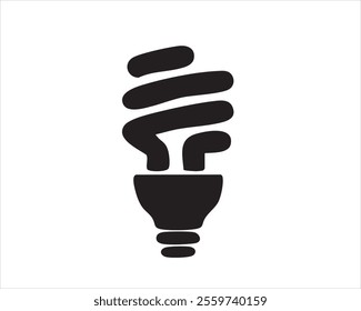 Minimalist Fluorescent Light Bulb Icon - Energy Efficiency, Lighting, and Eco-Friendly Symbol