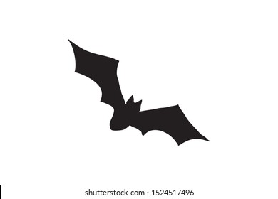 Minimalist Flying Bat Illustration, Bat Icon Vector
