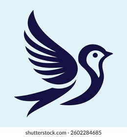 minimalist flying Bird's logo design concept