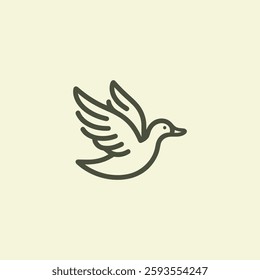 Minimalist Flying Duck Logo – A clean flying duck logo symbolizing freedom and grace.