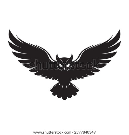 Minimalist Flying Owl Logo Design With Striking Black Silhouette