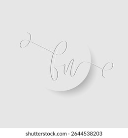 Minimalist FN Letter Monogram in Script Font with Paper Cutout Effect 