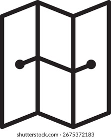 Minimalist Folded Map Vector Icon