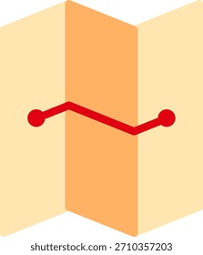 Minimalist Folded Map Vector Icon