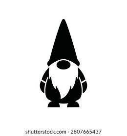 Minimalist a folkloric garden dweller. Simple graphic for whimsical concepts and storybook themes.