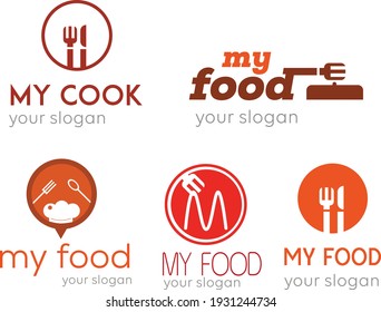Minimalist food app logos, food logos for websites