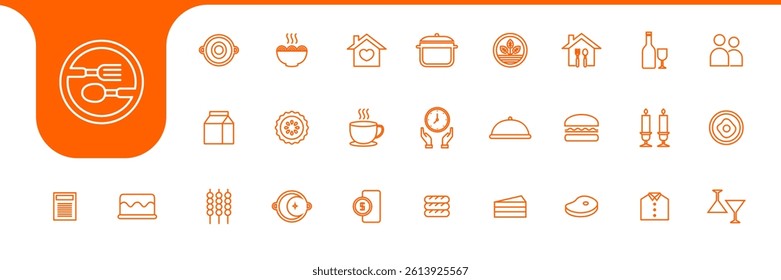 Minimalist Food and Drink Icon Set – Modern Vector Collection