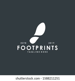 Minimalist foot prints logo design