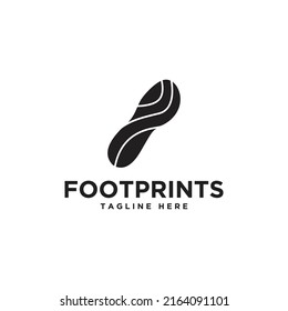 Minimalist foot prints logo design