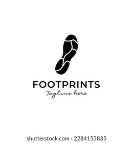 Minimalist foot prints logo design, vector illustration