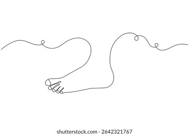 Minimalist foot sole outline drawing