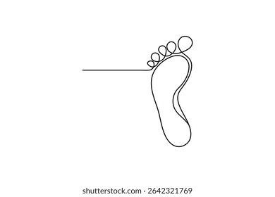 Minimalist foot sole outline drawing