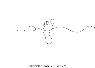 Minimalist foot sole outline drawing