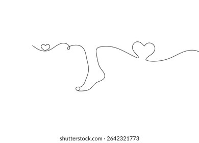 Minimalist foot sole outline drawing