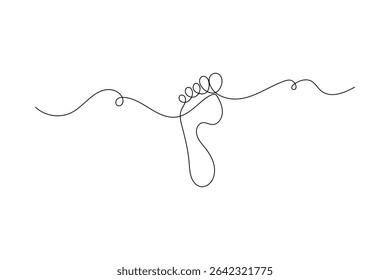 Minimalist foot sole outline drawing