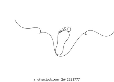 Minimalist foot sole outline drawing