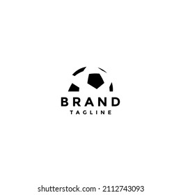 Minimalist football half halves silhouette logo design
