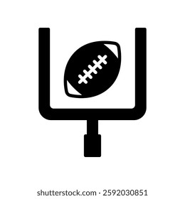 Minimalist Football Icon Representing The Sport and Goalposts in Outline Style Design