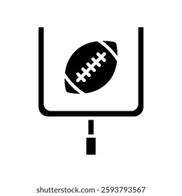 Minimalist Football Icon Representing The Sport and Goalposts in Outline Style Design