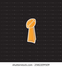 Minimalist Football Trophy Sticker - Simple Sports Award Illustration