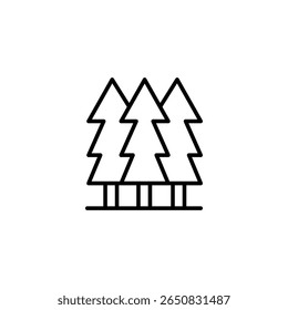 Minimalist Forest Outline Icon With Triangular Tree Shapes In Vector
