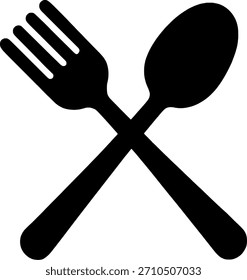 Minimalist Fork and Spoon Icon for Dining