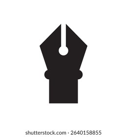  minimalist fountain pen nib icon. Clean vector nib icon for writing, publishing, or calligraphy purposes.