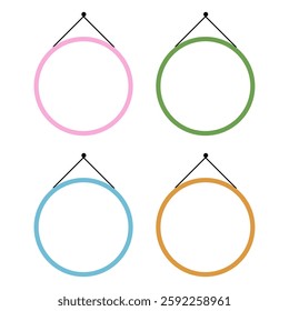 Minimalist four wall decoration frame with a circle shape